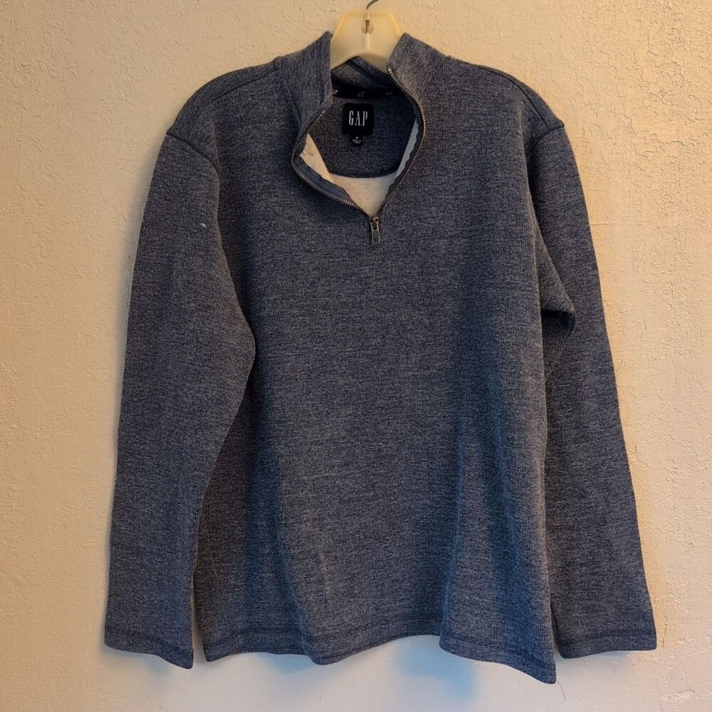 Gap Sweater Medium Blue Mens Casual Quarter Zip Pullover Outdoors Long Sleeve